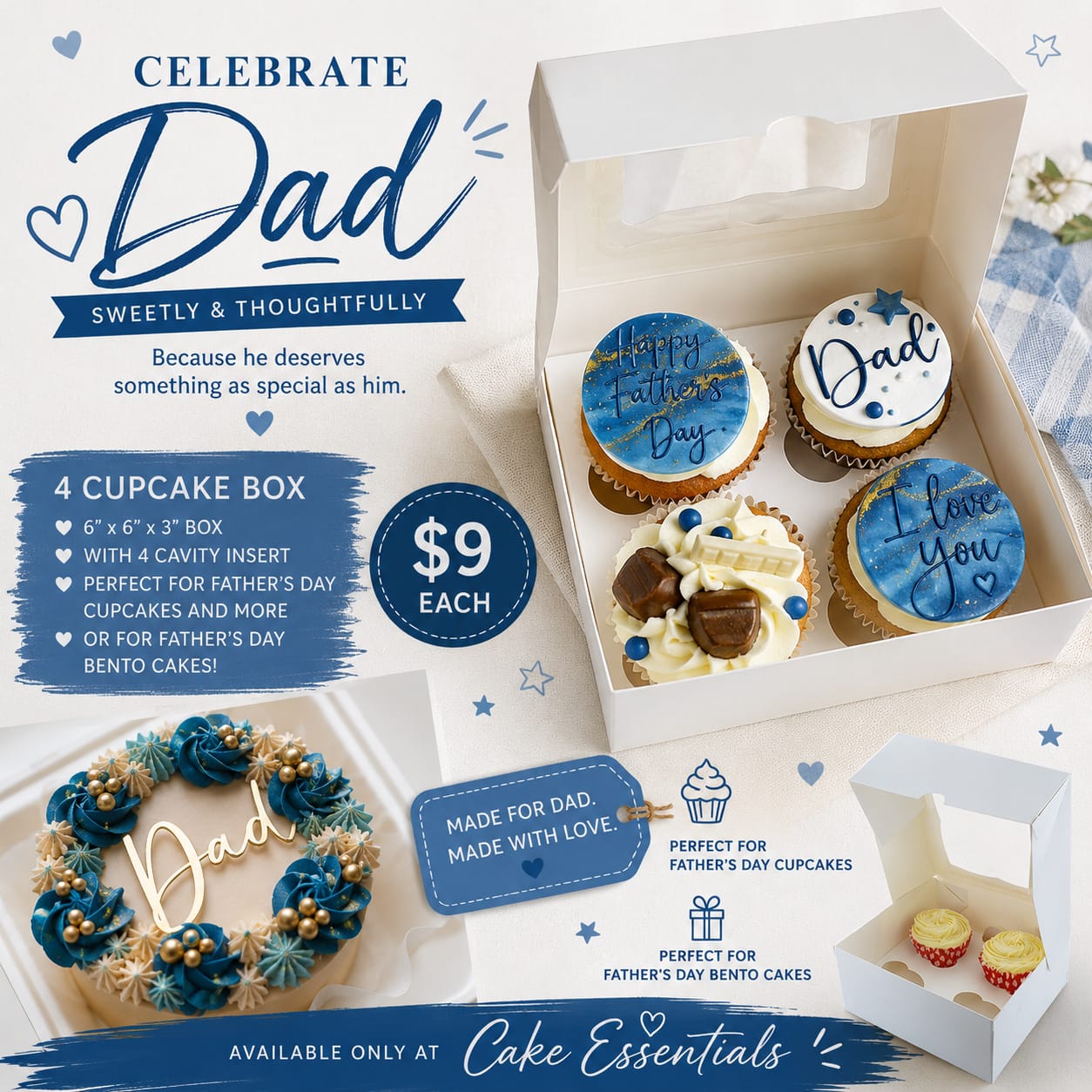 4pc Cupcake Box